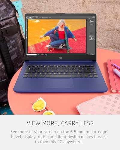 HP Stream 14-inch Laptop for Student and Business - Intel Quad-Core Processor, 4GB RAM, 320GB Storage (64GB eMMC + 256GB Card), 1-Year Office 365, Webcam, 11H Long Battery Life, Wi-Fi, Win11 H in S