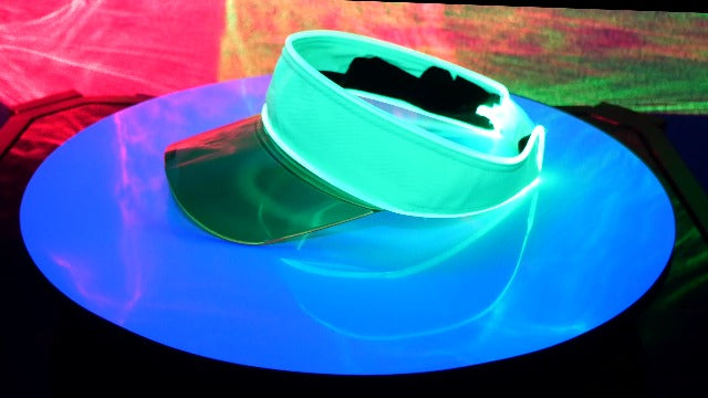 LED Neon Visor Hat Sport Cap - Rechargebale Light Up Rave Hat Festival Accessory Adjustable Retro Sun Visor for Women and Men