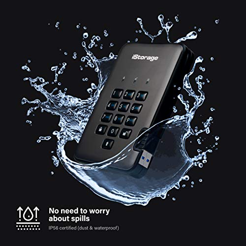 iStorage diskAshur PRO2 SSD 2TB |Secure Solid State Drive | FIPS Level 3 certified | Password protected | Dust/Water-Resistant | Hardware encryption