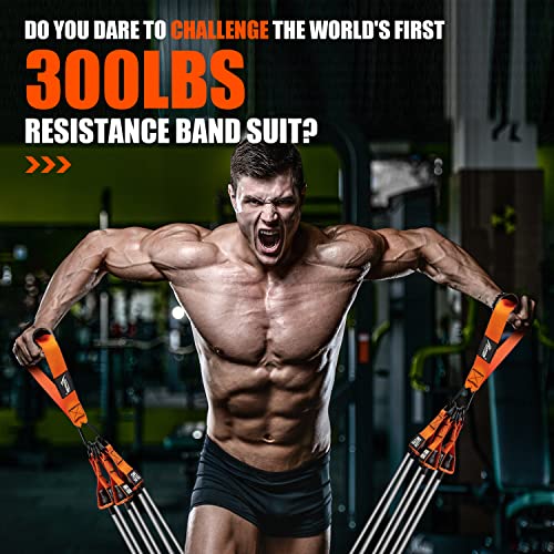 Heavy Resistance Bands 300lbs, Heavy Duty Resistance Band for Pull Up Assist, Weight Bands for Exercise, Physical Therapy, Muscle Training, Strength Training, Slim, Yoga, Home Gym Equipment