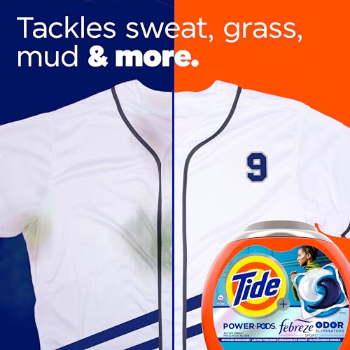Tide Power Pods Laundry Detergent Pacs with Febreze Sport, 45 Count, Febreze Freshness with Sport Odor Defense