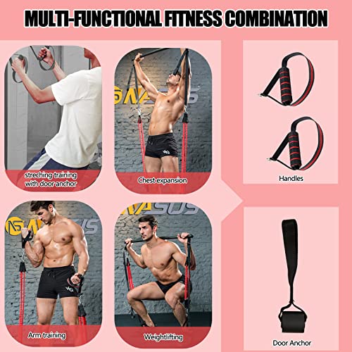 Portable Pilates Bar Kit with Resistance Bands, Portable Stick Bar Strength Training Set Home Gym Workout Equipment