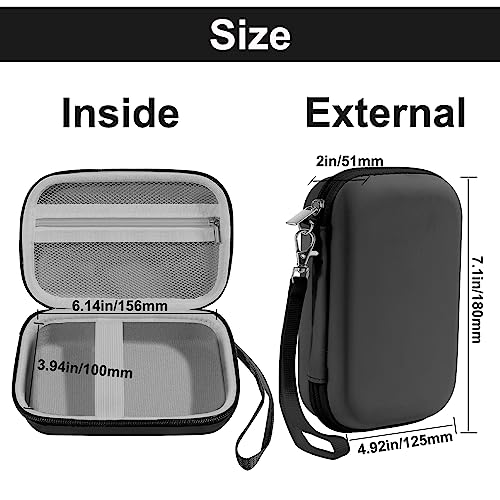 Lumus&Solem Label Maker Case Fit for Phomemo D30 D35 Label Maker, for NIIMBOT D11 D110, for JADENS D110, Label Printer Case Easily Storage and Carry, Easily Store Printer, Tape, USB Line (Black&Gray)