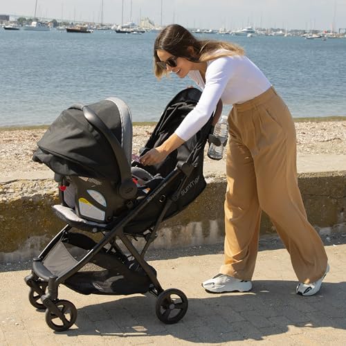 Summer by Ingenuity 3Dquickclose CS+ Compact Fold Stroller, Car-Seat Compatible, Lightweight Stroller with Oversized Canopy, Extra-Large Storage