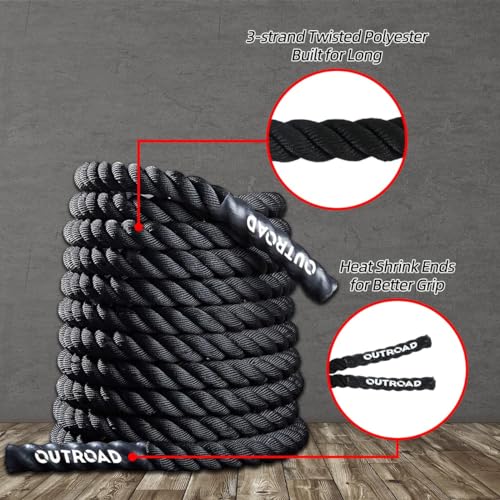 1.5" Diameter 30ft Battle Rope Battle Ropes for Exercise Workout Rope Exercise Rope Battle Ropes for Home Gym Heavy Ropes for Exercise Training Ropes for Working Out