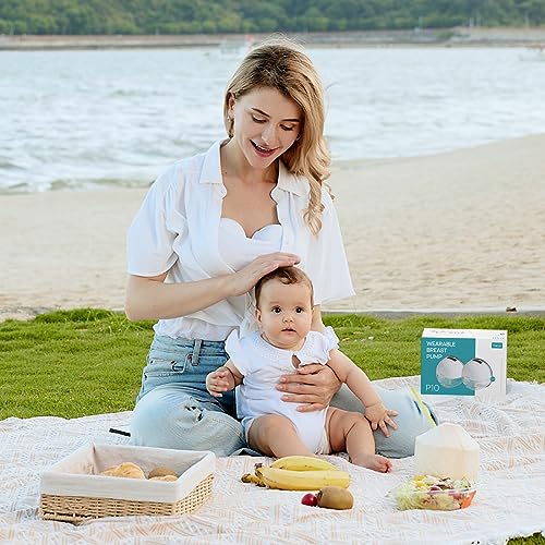 Paruu P10 Hands-Free Breast Pump Wearable, 338mmHg Strong Suction, Low Noise, 4 Modes & 9 Levels, Electric Breast Pump Portable, Smart Display, 19/21/24/28mm Insert/Flange, 2 Pack (White)