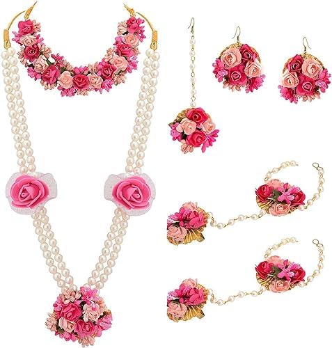 Artificial Jewelry Necklace with Earrings for Women/Girls - Fashion Jewellery Set for Wedding Party