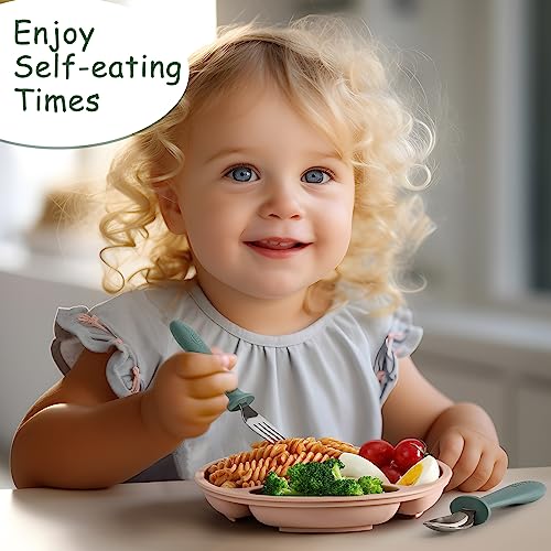 6 Pieces Toddler Utensils, Kids Safe Spoons and Forks, Children Silverware Set with Silicone Handle, 18/8 Stainless Steel, Food-grade Silicone，BPA Free - Dishwasher Safe