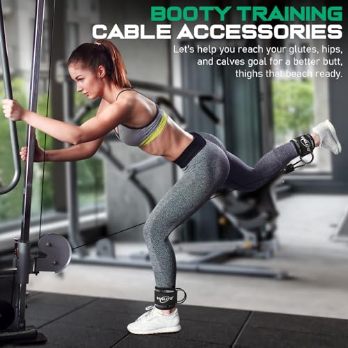 WALITO Gym Ankle Straps for Working Out - Glute Ankle Cuff Kickback Strap, Gym Cable Machine Accessories for Women Glute Leg Extensions, Hip Abductors & Lower Body Exercises Equipment