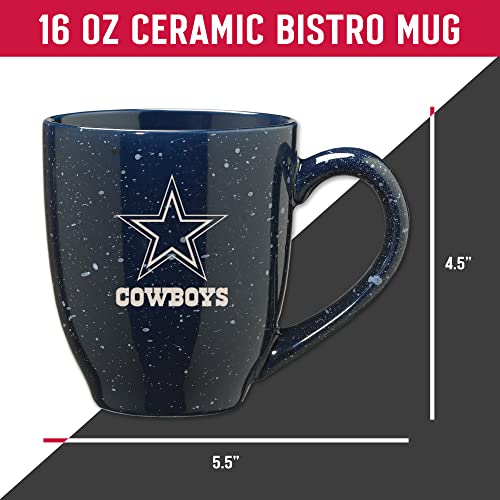 Rico Industries NFL Football 16 oz Team Color Laser Engraved Speckled Ceramic Coffee Mug (Pick Your Favorite Team)
