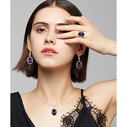 Linawe Crystal Jewelry Set for Women, Cubic Zirconia Ring, Diamond Necklace, Rhinestone Dangle Earrings, Wedding Jewelry for Brides Bridesmaid, 14K Gold/Silver/Rose Gold