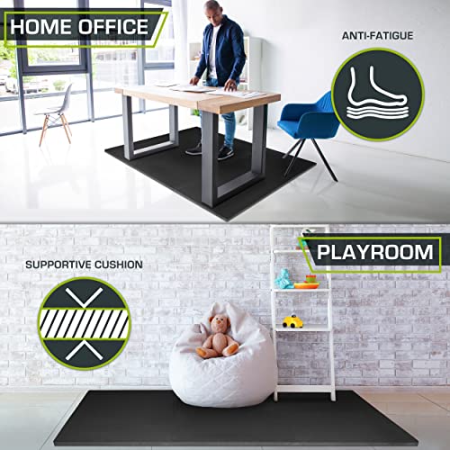 ProsourceFit Extra Thick Puzzle Exercise Mat, EVA Foam Interlocking Tiles for Protective, Cushioned Workout Flooring for Home and Gym Equipment