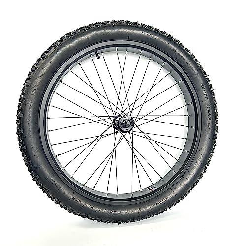 Fat Bike Front Wheel 26''x4.0 Tyre Hub Spokes Black Alloy Aluminum Snow Bicycle fatbike Rim Wheel 26 Bolt On