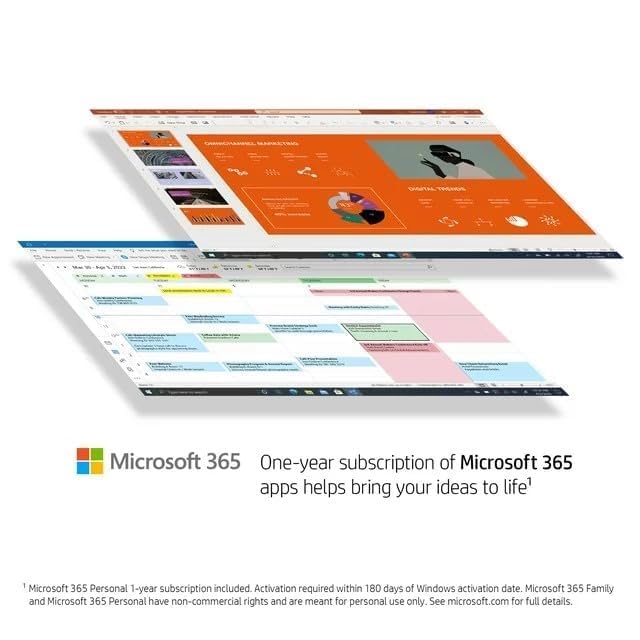 HP Stream 14-inch Ultra-Thin Laptop for Students and Business - 1-Year Office 365, Intel Quad-Core Processor, 8GB RAM, 64GB eMMC, HD Display, 12H Long Battery, HD Webcam, Win11 in S Mode with Mouse