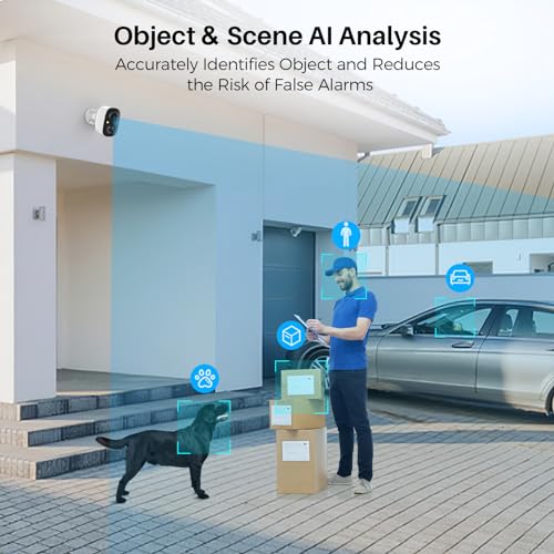 Security Cameras Wireless Outdoor (2 Pack), Battery Powered Cameras for Home Security with AI Motion Detection, Spotlight & Siren Alarm, Color Night Vision, IP66 Weatherproof, SD/Cloud Storage