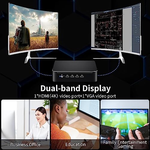 Mini PC i9-10885H 8 Cores Up to 5.3GHz, Deaktop Computer Windows 11 pro, 32G DDR4 RAM 1T M.2 NVME SSD, 4K HDMI2.0 VGA Dual Display, Wifi6 Bluetooth5.2, Gigabit LAN for Office/Hone/HTPC