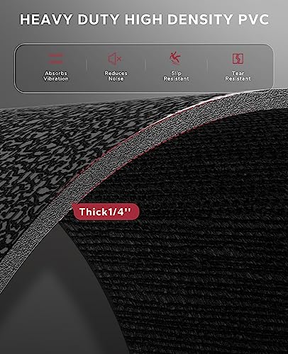 HAPBEAR 2.5x5/3x6/3x7ft Exercise Equipment Mat, Treadmill, Elliptical, Rowing Machine, Peloton Bike Mat for Hardwood Floors, Carpet - Weight Bench Pad Fitness Gym Equipment Mat