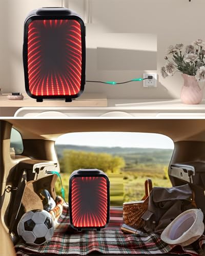 Personal Mini Fridge Skincare Fridge with 7 Adjustable Lighting Options Desk Fridge Compact Refrigerators for Food, Drinks, Skin Care, Cosmetics Small Fridge