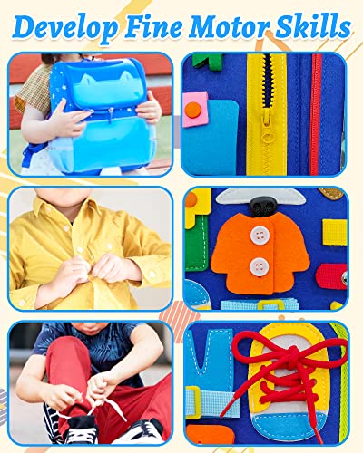 Exorany Busy Board Montessori Toys for 1 2 3 4 Year Old Boys & Girls Birthday Gifts, Sensory Toys for Toddlers 1-3, Educational Travel Toys, Preschool Activities for Learning Fine Motor Skills