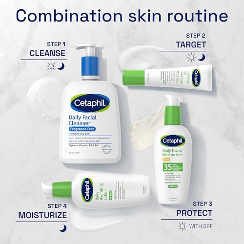 Cetaphil Face Wash, Daily Facial Cleanser for Sensitive, Combination to Oily Skin, NEW 16 oz, Fragrance Free, Gentle Foaming, Soap Free, Hypoallergenic (Packaging May Vary)