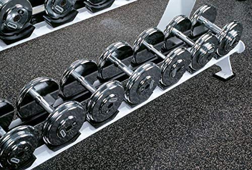 American Floor Mats 3/8in (9mm) Thick 10% Blue/Grey 4' x 6' Heavy Duty Rubber Rolls, Protective Exercise Mats, Home Gym Rubber Flooring