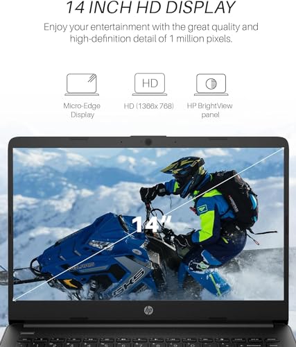 HP Stream 14-inch Laptop for Student and Business - Intel Quad-Core Processor, 4GB RAM, 320GB Storage (64GB eMMC + 256GB Card), 1-Year Office 365, Webcam, 11H Long Battery Life, Wi-Fi, Win11 H in S