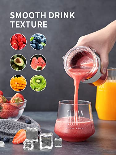 Personal Blender with 2 x 20oz Travel Bottle and Coffee/Spices Jar, Portable Smoothie Blender and Coffee Grinder in One, 500W Single Serve Blender for Shakes and Smoothies, BPA free, by Yabano (Grey)