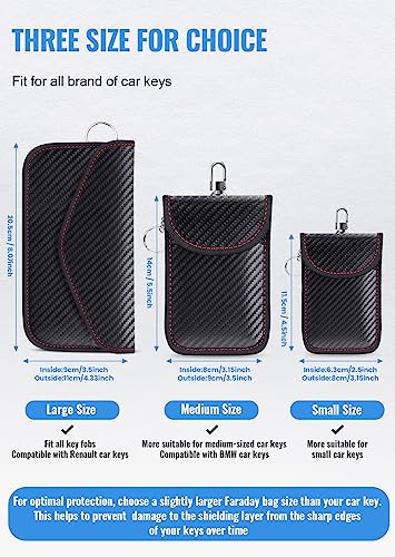 Faraday Pouch for Car Keys, Faraday Bag, Car RFID Signal Blocking Holder, Key Fob Protector, Key fob cage Block Signal Anti-Theft Fob Case (2 Pack)