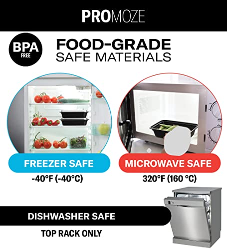 50-Pack Reusable Meal Prep Containers Microwave Safe Food Storage Containers with Lids, 28 oz - 1 Compartment Take Out Disposable Plastic Bento Lunch Box To Go, BPA Free - Dishwasher & Freezer Safe