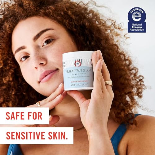 First Aid Beauty Ultra Repair Cream Intense Hydration Moisturizer for Face and Body – Strengthens Skin Barrier + Instantly Relieves Dry, Distressed Skin + Eczema – 6 oz + Bonus 1 oz Travel Size