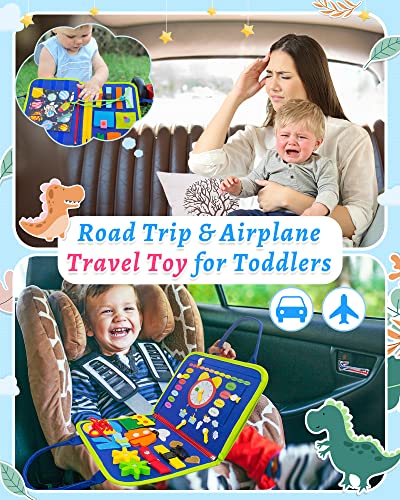 Exorany Busy Board Montessori Toys for 1 2 3 4 Year Old Boys & Girls Birthday Gifts, Sensory Toys for Toddlers 1-3, Educational Travel Toys, Preschool Activities for Learning Fine Motor Skills