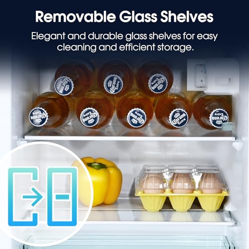3.2 Cu.Ft Mini Fridge with Freezer, 2 Door Compact Refrigerator, Small Fridge with 7 Level Thermostat & LED Light, Small Refrigerator with Freezer for Bedroom, Office, Dorm, Black