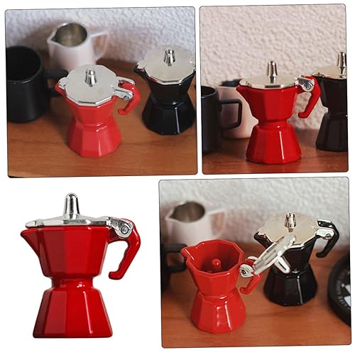 COHEALI Decor Coffee Pot Coffee Makers Mini Coffee Machine Model Micro-Scene Adornment Mini Kitchen Coffee Machine Mini House Appliances Household Accessories Furniture Ob11 Alloy