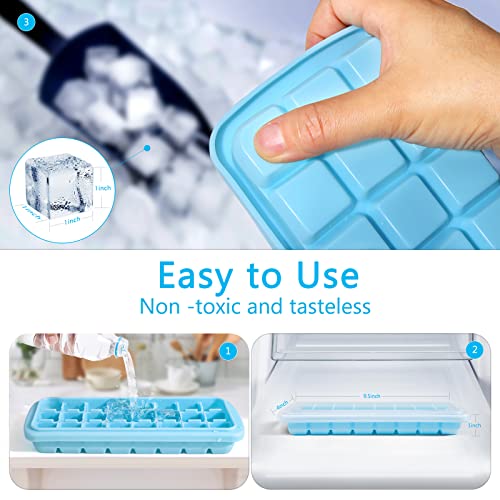 Portable Blender 20 Oz, Personal Size Blender for Shakes and Smoothies with Ice Cube Tray, Mini Small Smoothie Blender Bottles for Kitchen Home Gym Sports Travel (Blue Blender+ice cube tray)