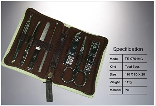 Three Seven 777 Travel Manicure Pedicure Grooming Kit Set (Total 7 PC, Model: TS-0701MC),Personal Nail care,Stainless steel- Made in Korea, Since 1975