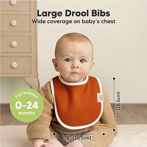 8-Pack Organic Baby Bibs for Girls & Boys - Teething Baby Bib, Baby Boy Bibs, Baby Girl Bibs, Newborn Bibs, Baby Drool Bibs for Infant, Toddler, Bibs for Baby Boy, Bibs for Baby Girl (Basics)