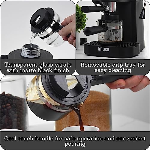 IMUSA USA GAU-18202 4 Cup Espresso/Cappuccino Maker,Black
