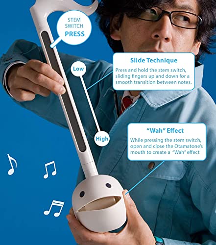 Otamatone Deluxe Electronic Musical Instrument for Adults Portable Synthesizer Digital Electric Music from Japan by Cube/Maywa Denki Cool Stuff Gifts, Black [English Manual]