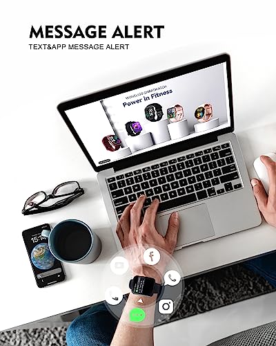 Smart Watch for Women Men with Bluetooth 5.0 Call SOS,14-Day Battery Life,1.83" Fitness Tracker Watch with [24H Heart Rate SpO2 Sleep Monitor],5ATM Watreproof Calculator Music Speaker for Android&iOS