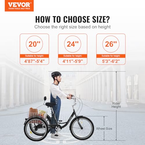 VEVOR Adult Tricycles Bike