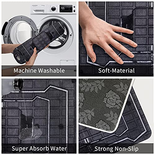 Frost Welcome Bath Mat Non-Slip Absorbent Velvet Bathroom Rug Carpet Rugs for Entrance Indoor Doormat Mats One Size