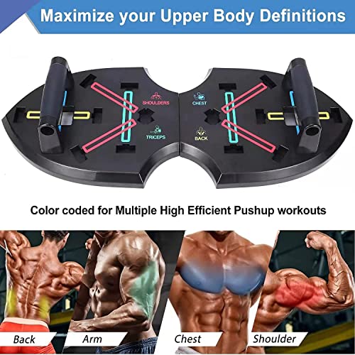 Upgraded Push Up Board: Multi-Functional Push Up Bar with Resistance Bands, Portable Home Gym, Strength Training Equipment, Push Up Handles for Perfect Pushups, Home Fitness for Men and Women