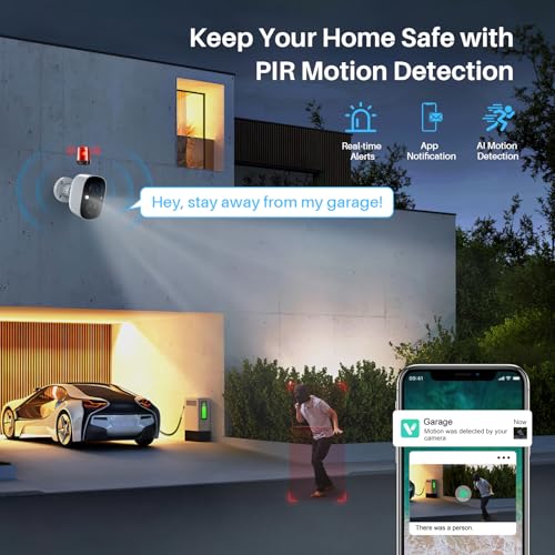 Security Cameras Wireless Outdoor (2 Pack), Battery Powered Cameras for Home Security with AI Motion Detection, Spotlight & Siren Alarm, Color Night Vision, IP66 Weatherproof, SD/Cloud Storage