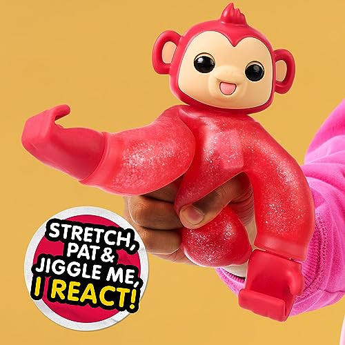 Little Live Pets Hug n' Hang Zoogooz - Mookie Monkey. an Interactive Electronic Squishy Stretchy Toy Pet with 70+ Sounds & Reactions. Stretch, Squish & Link Their Hands Medium