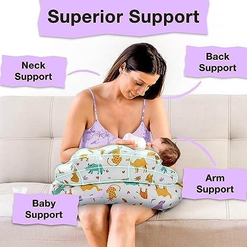 PILLANI Nursing Pillow for Breastfeeding, Breast Feeding Pillow for Mom & Baby Support, Baby Registry Search, Removable Cotton Cover, Adjustable Waist Strap,Baby Support Pillow,Newborn Pillow Supplies