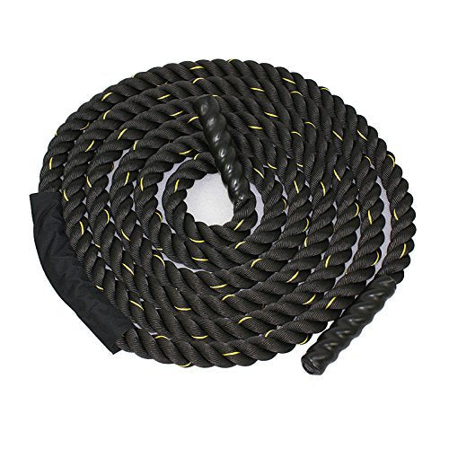 ZENY Exercise Battle Rope 1.5/2 Inch Diameter 30ft/40ft/50ft Length Poly Dacron Workout Exercise Training Rope Core Strength Muscles Building Conditioning Rope Home Gym Equipment