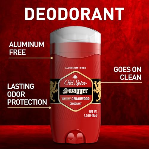 Old Spice Aluminum Free Deodorant for Men, Swagger Scent, 3.8 oz (Pack of 3)