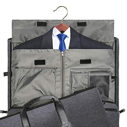 Convertible Garment Bag with Shoulder Strap, Modoker Carry on Garment Duffel Bag for Men Women - 2 in 1 Hanging Suitcase Suit Travel Bags (Black)