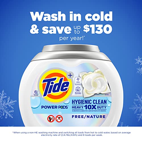 Tide Hygienic Clean Heavy Duty 10x Free Power PODS Laundry Detergent 45 count Unscented For Visible and Invisible Dirt