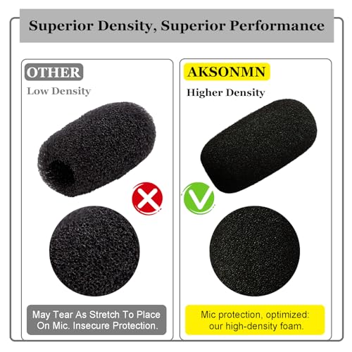 10 Pack Foam Windscreen for Headset Microphone - Sponge Mini Foam Shield, High-Density Mic Covers for Lavalier and Lapel Mics Protection
